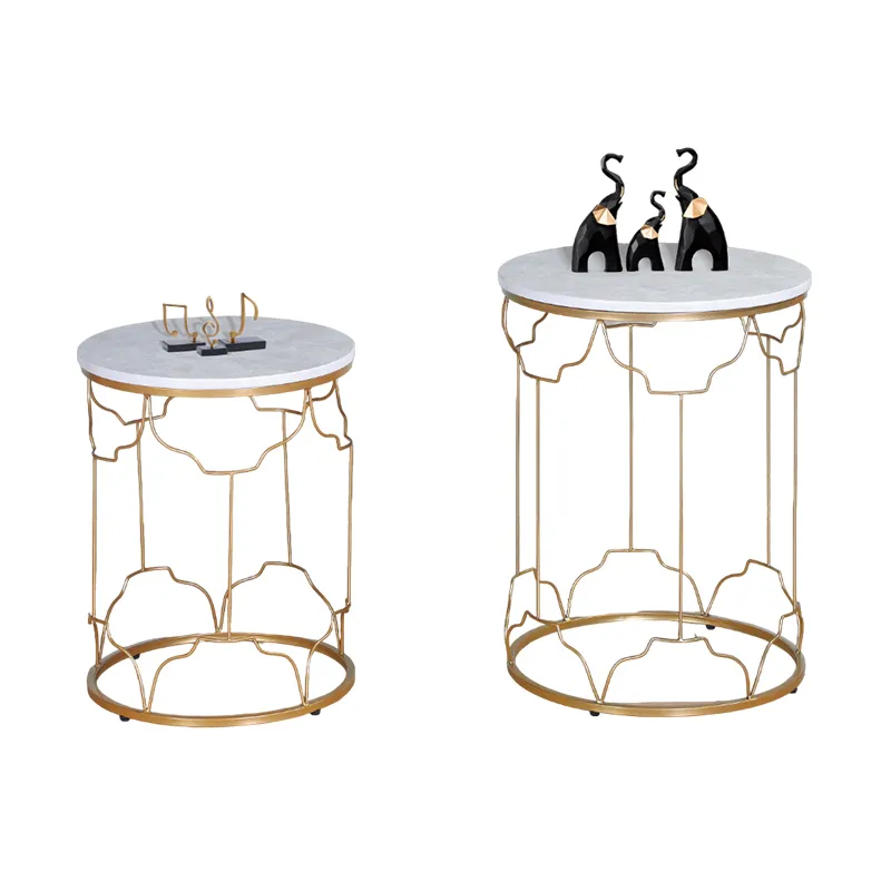 Round Gold Marble Coffee Table