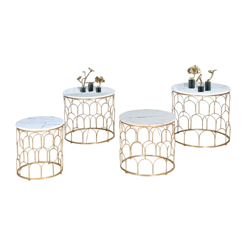 Round Marble Coffee Table Set